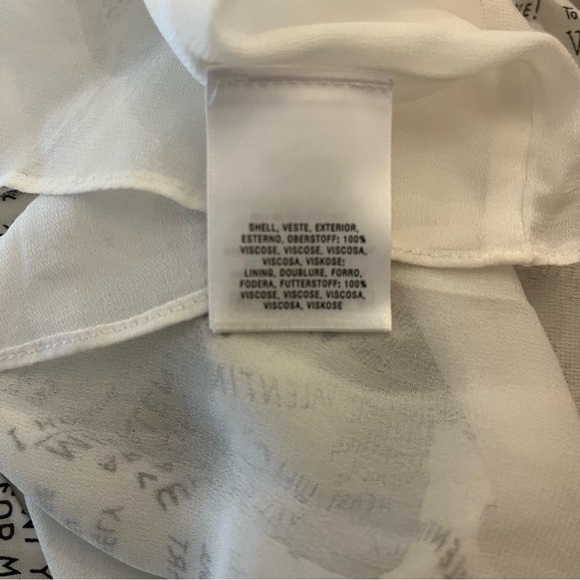 ❤️Meave by Anthropologie Love Note Ruffle Script Valentines Wrap Top, Sz 12 - Picture 9 of 10